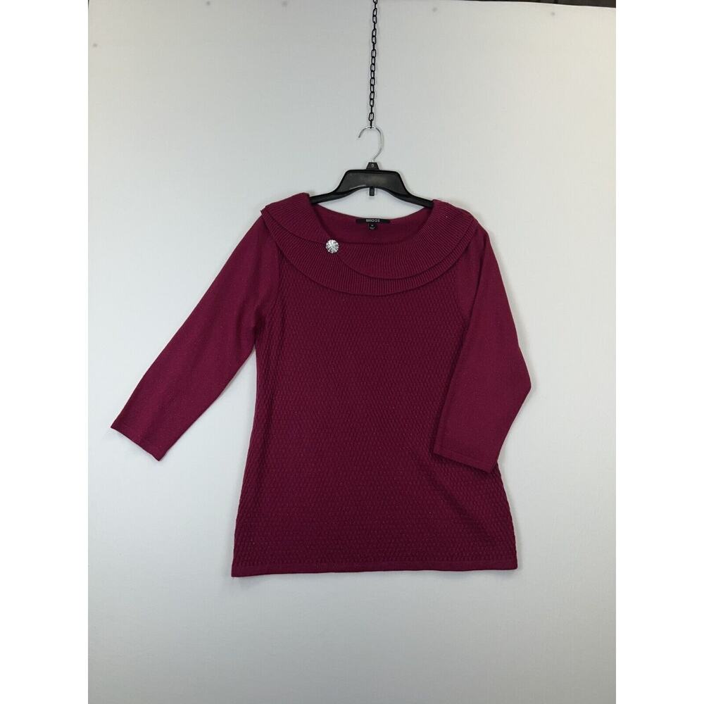 Briggs Sweater Womens Medium Pink Long Sleeve Pullover Acrylic Blend